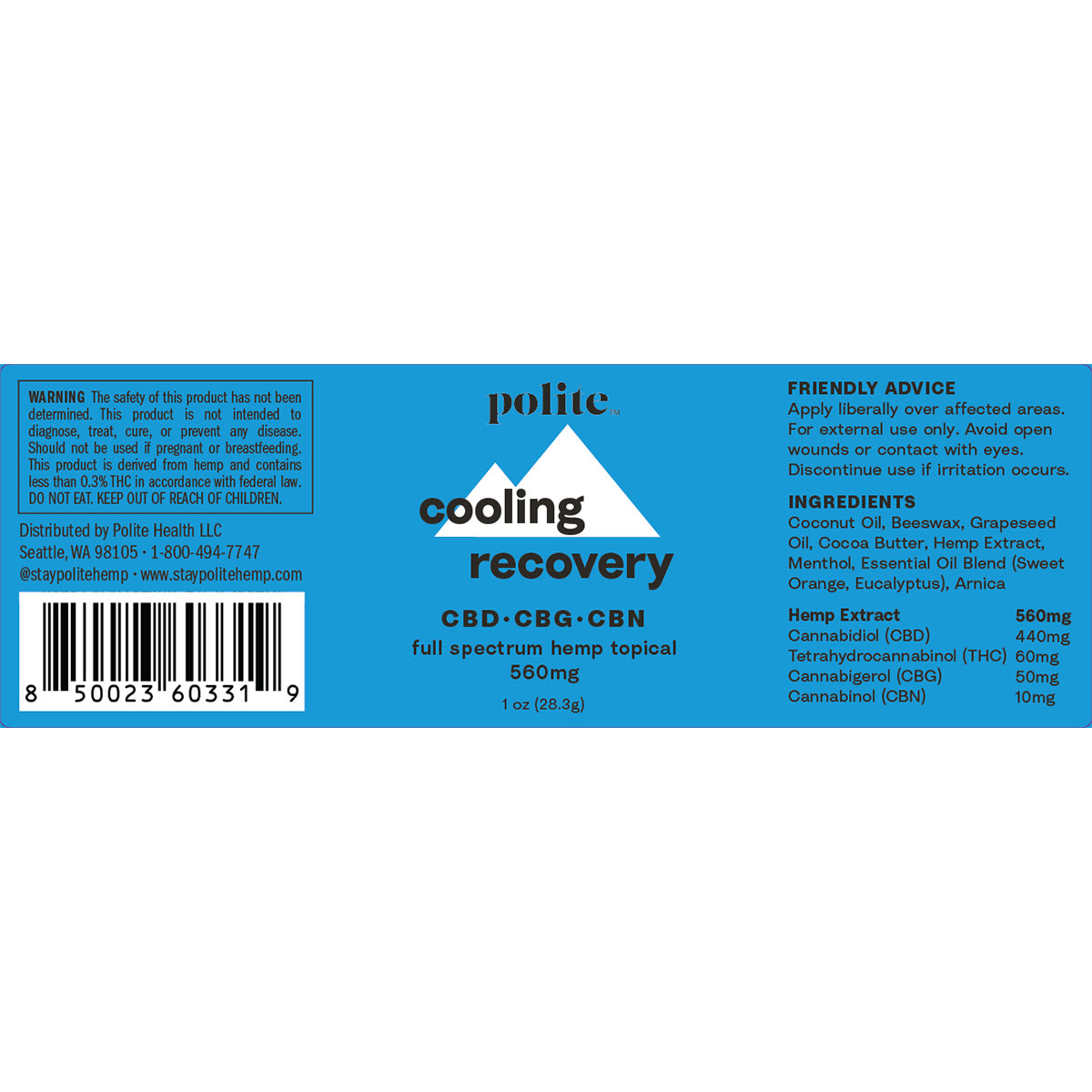 Cooling Recovery Topical - 1oz