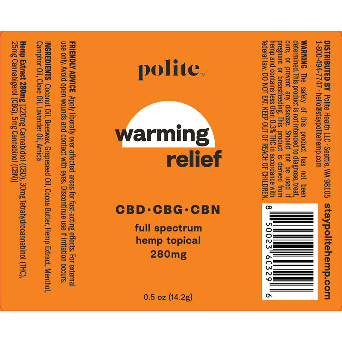 Warming Relief Small Topical - 0.5oz