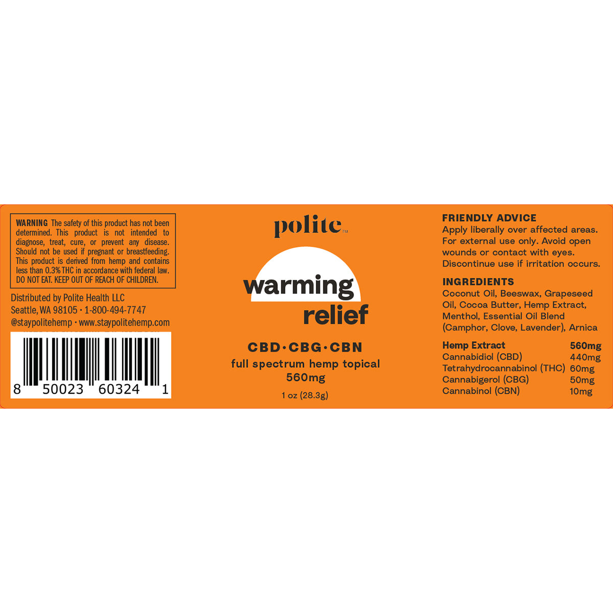 Warming Relief Topical - 1oz